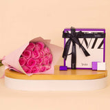Swiza Chocolate Box 500g & 15 Roses Boutique