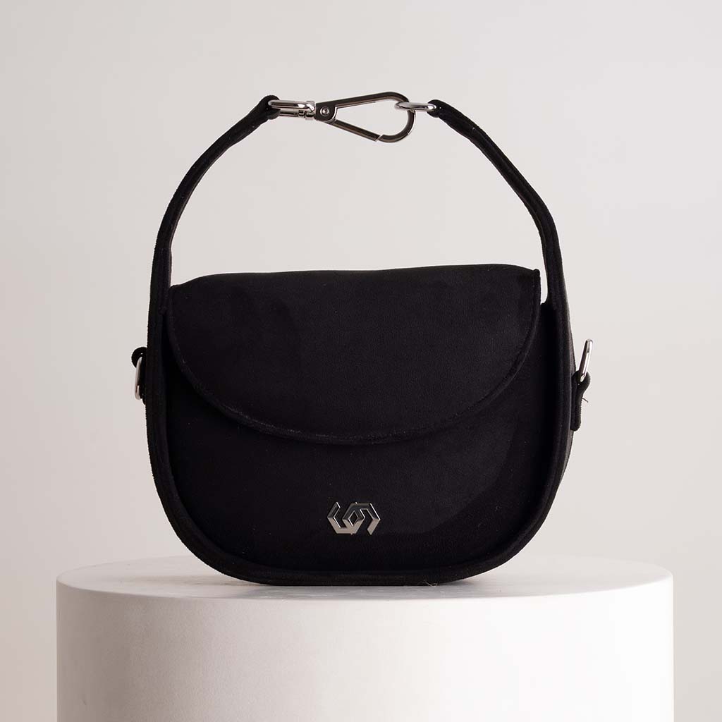 CoCan Half Moon Bag & Purple Roses Vase