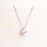 Markiz Platinum-Plated Pink Zircon Necklace &Red Roses Bouquet