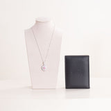 Markiz Silver Platinum-Plated Pink Zircon Necklace