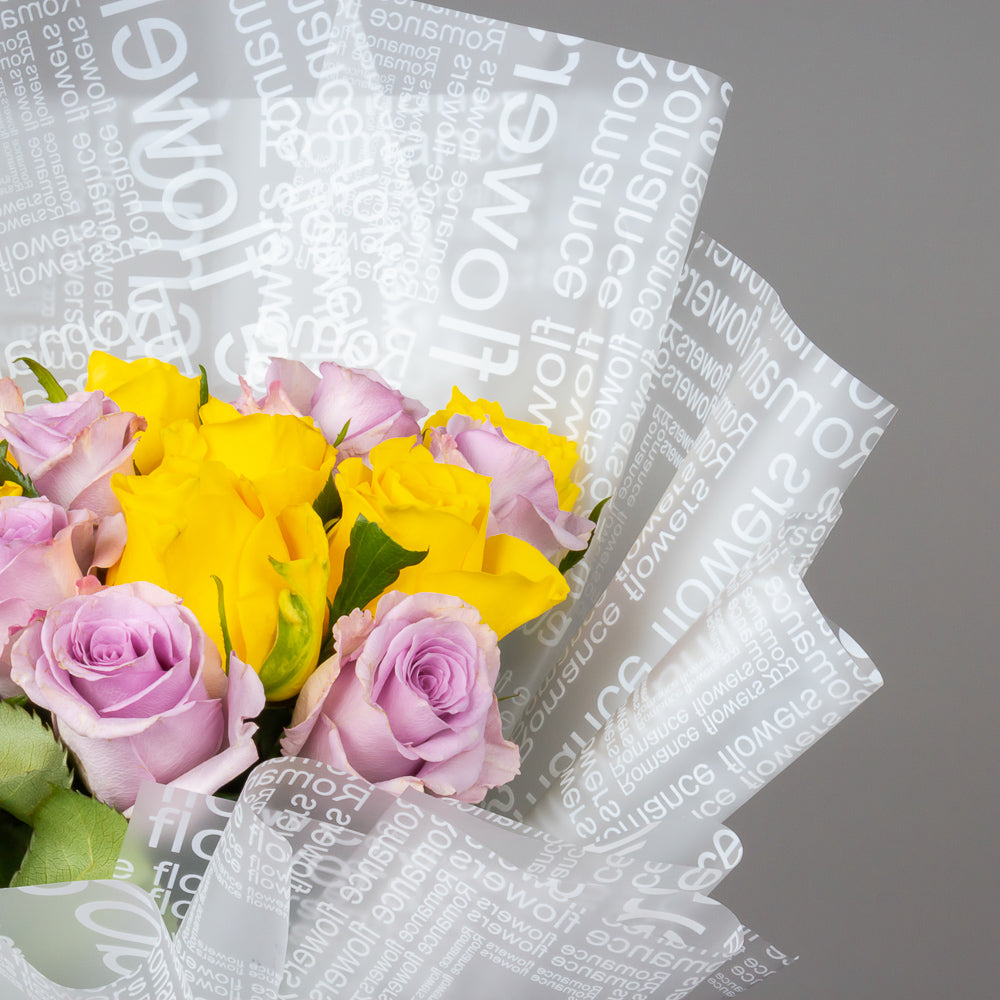 Morning Mix Bouquet - Yellow & Purple Roses