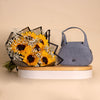 Cocan Luxury Handbag & 20 Sunflower Bouquet Gift Set