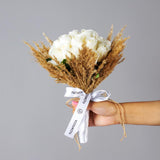 Artificial White Roses Wedding Bouquet