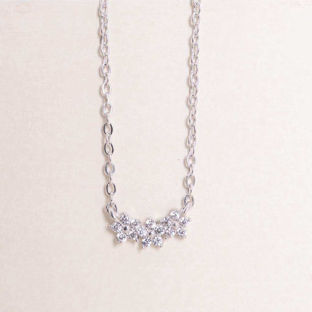 Felizmoda Three-Flower Silver Necklace & Red Roses Vase