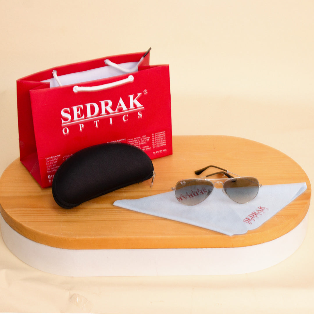 Ray-Ban Sunglass with Silver Frame & Gradient Lenses