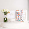 EMMA Morning Glamour Scarf & White Roses Vase