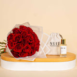 Valentine’s Gift – Nuit Fragrances Rum & 20 Red Roses
