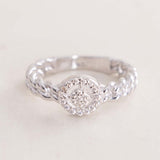 Felizmoda Braided Zircon Silver Ring