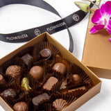 House of Cocoa Chocolate Box 16 pieces and baby orchids