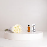 Yves Saint Laurent Libre Le Parfum 90ml & White Roses Bouquet
