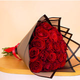 Chocolate Factory Luxe Box – 28 Pieces & Red Roses Boutque