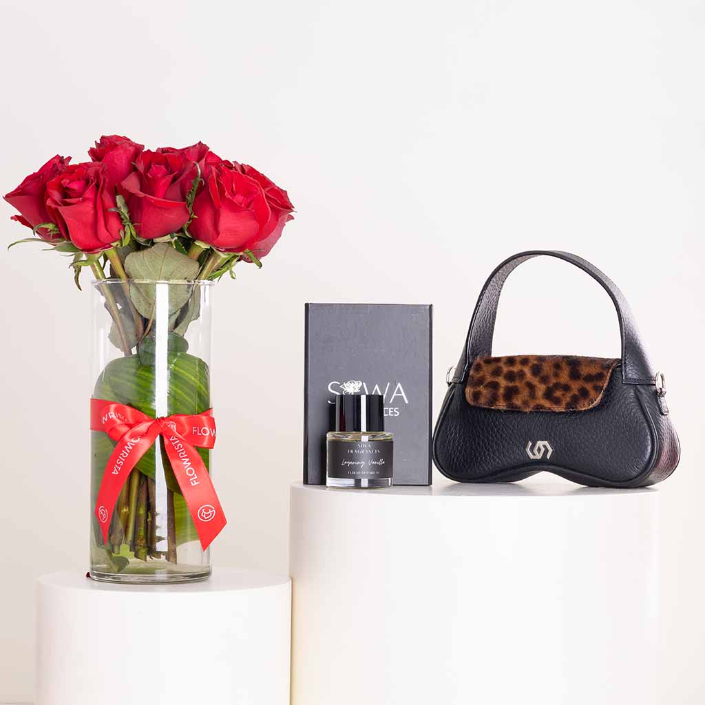 Siwa Vanilla Perfume l Cocan Bag l Red Roses Bundle