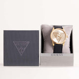 GUESS Mens Black & Gold Tone Multi-Function Watch