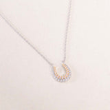 Markiz Platinum-Plated Zircon Pendant Necklace & Red Roses Bouquet