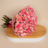 Flowrista | 50 Pink Roses Hand Bouquet