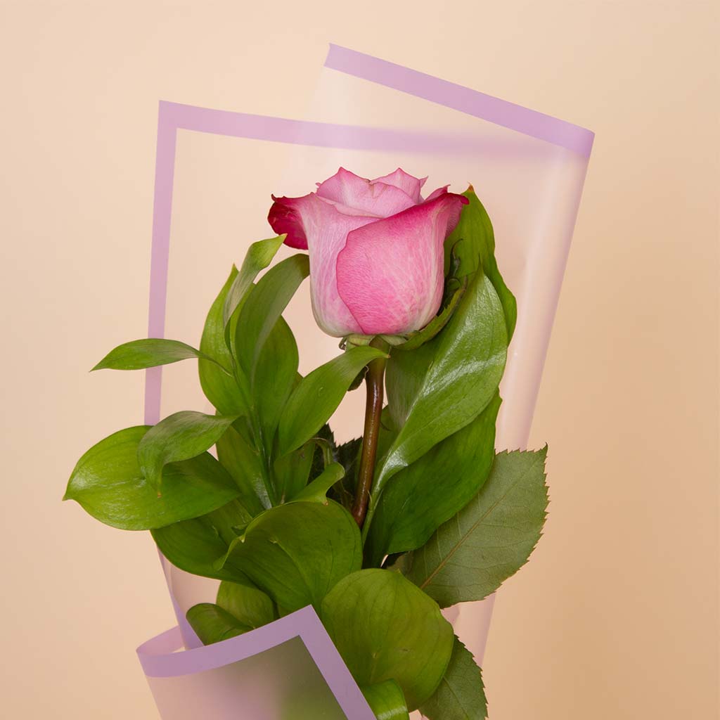 Single Purple Rose Bouquet