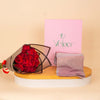 Veloor Jade Scarf & Red Roses Bouquet