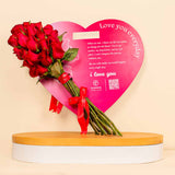 Patchi Chocolate & 15 Red flower Heart