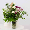 Chic Floral Vase - White & Purple