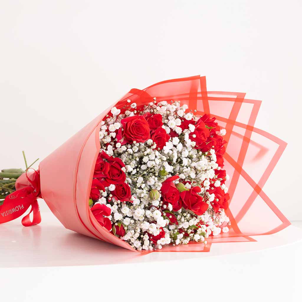 Baby Roses & Gypsophila Bouquet