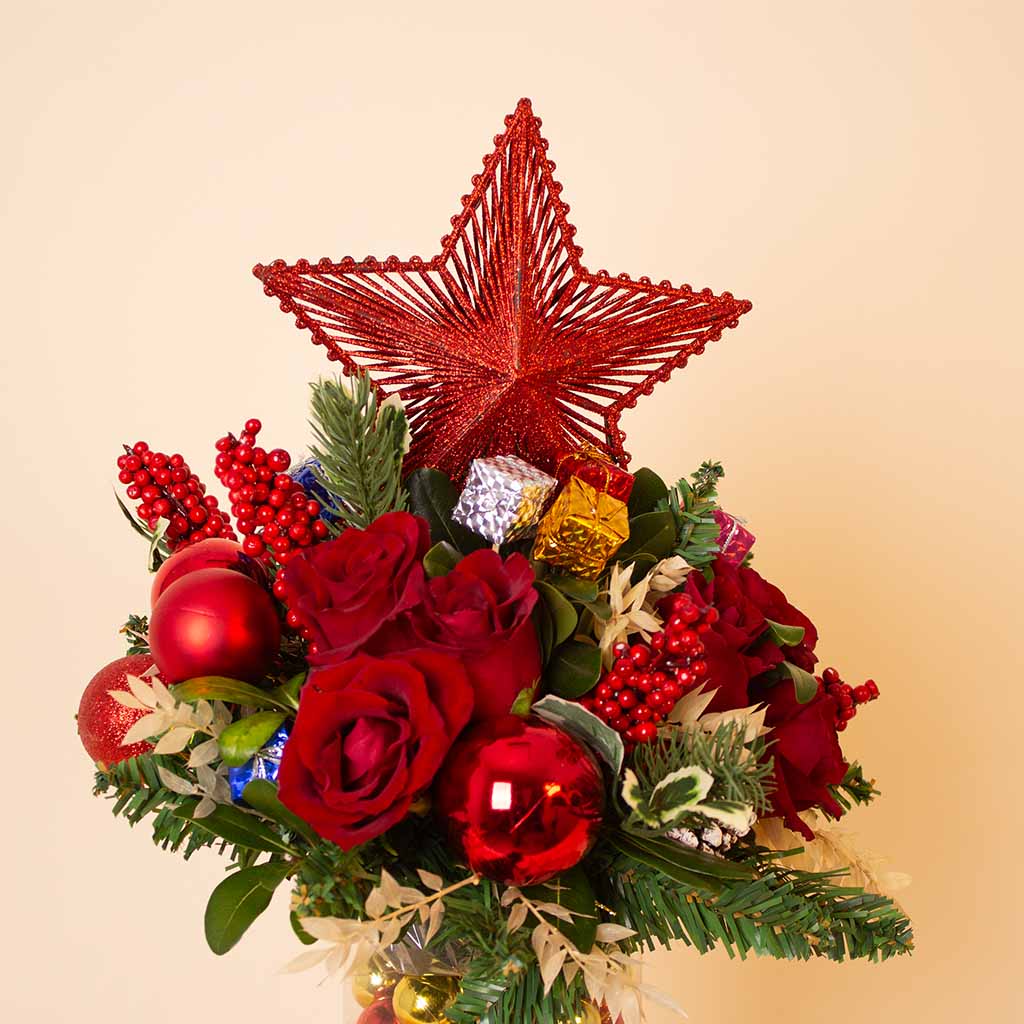 Festive New Year Roses Vase
