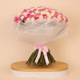 Flowrista | Grand Bouquet of 150 Pink & White Roses