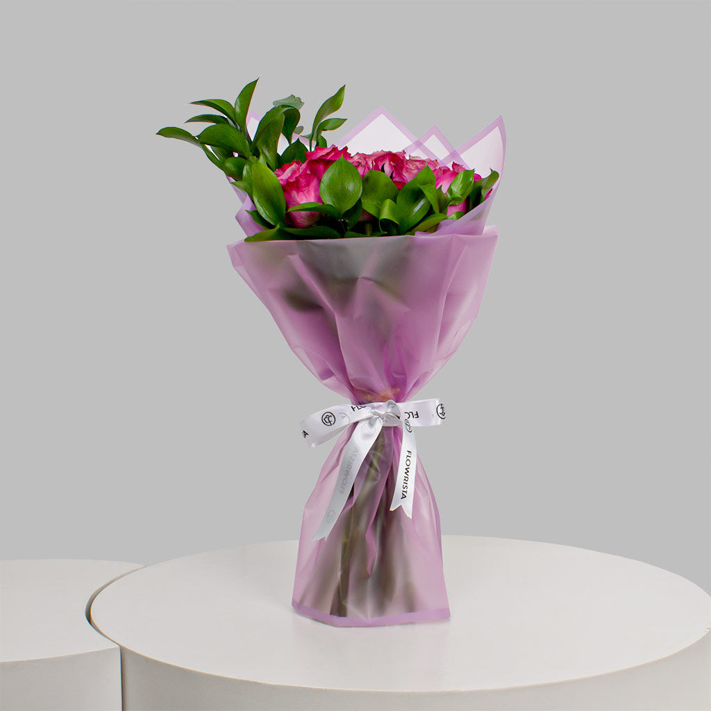Deep Purple Roses Hand Bouquet