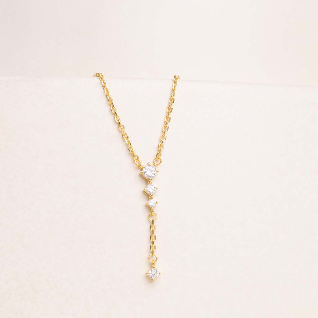 Markiz Gold-Plated Zircon Necklace & Pink Roses Vase