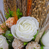 Artificial Bouquet with White & Orange Roses