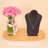 Markiz Sunburst Necklace & 15 Pink Roses Vase