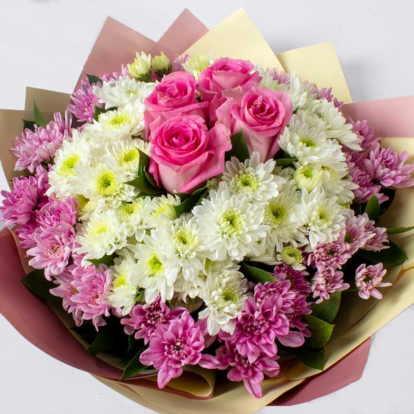 Colorful Roses & Chrysanthemums Bouquet