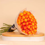 50 Orange Roses Hand Bouquet