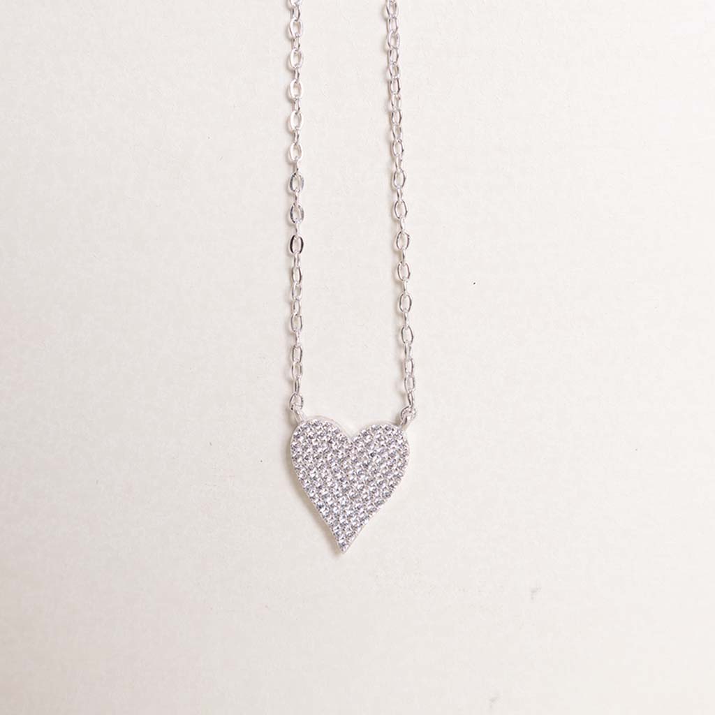 Felizmoda Silver Heart Pendant Necklace & Red Roses Bouquet