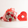 Passionelle Heart-Shaped Chocolate Gift Box & Baby Roses Bouquet