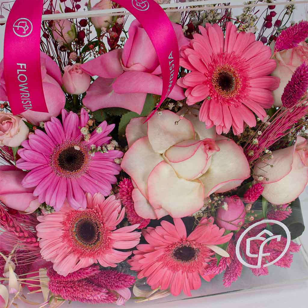 All in pink roses box