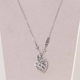 GUESS Stainless Steel Heart Caged Necklace & Pink Roses Bouquet