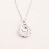 Felizmoda Two-Circle Silver Pendant Necklace & Red Roses Vase