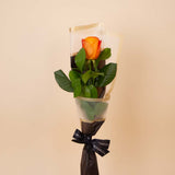 Single Orange Rose Bouquet
