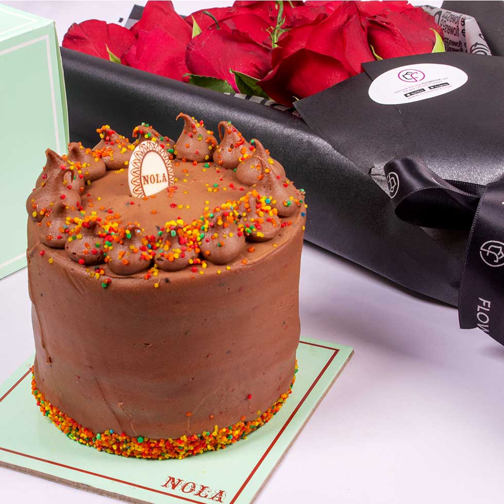 Nola Birthday Cake & 13 Red Roses