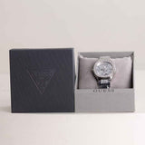 GUESS Ladies Silver Tone Square Watch & Revival Roses Bouquet