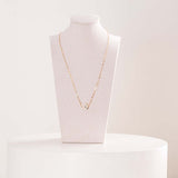 GUESS Fan Gold Stainless Steel Necklace with Zircons & Pink Roses Bouquet