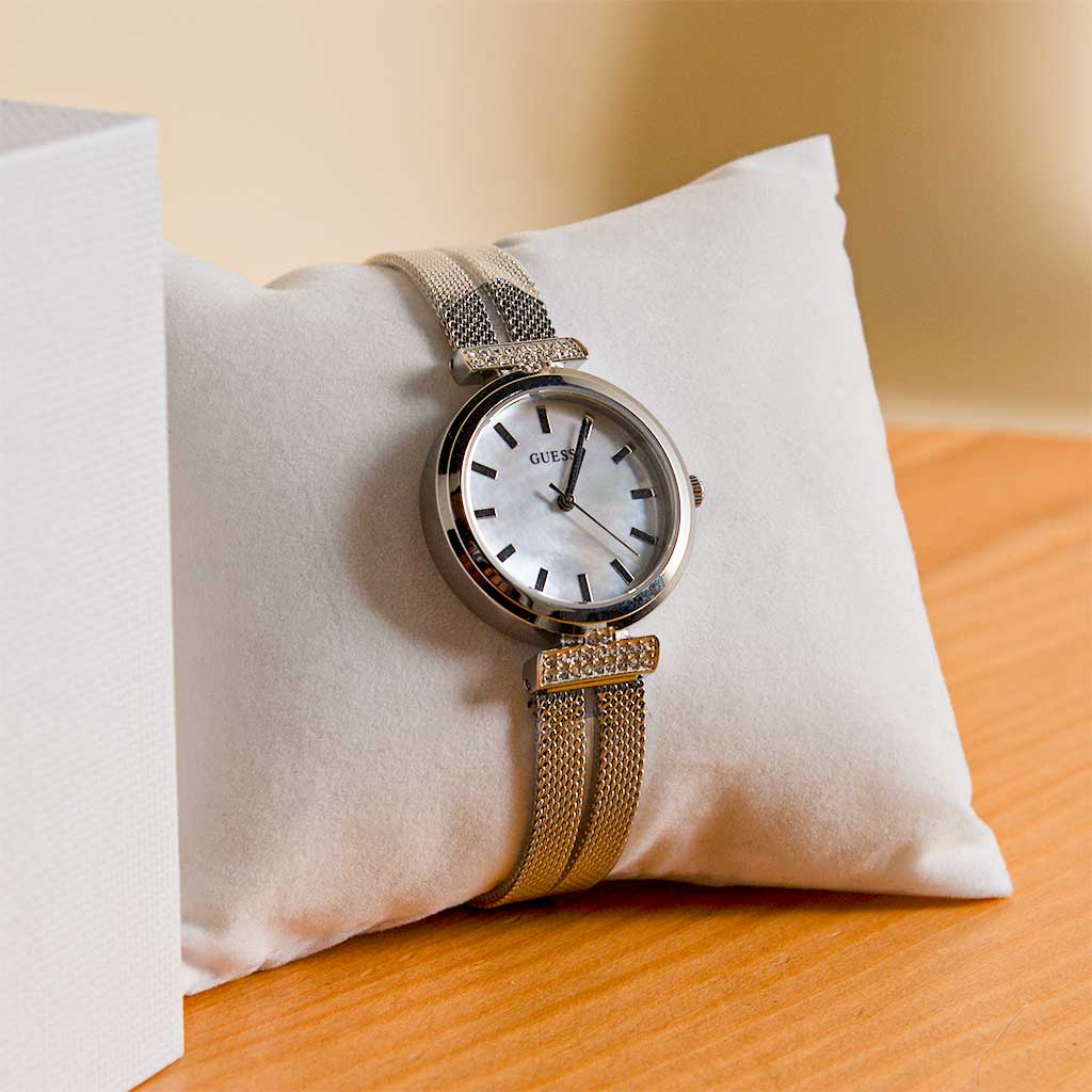 Guess Silver Tone Analog Watch