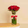 Red Rose Vase - 15 Roses for Valentine’s Day