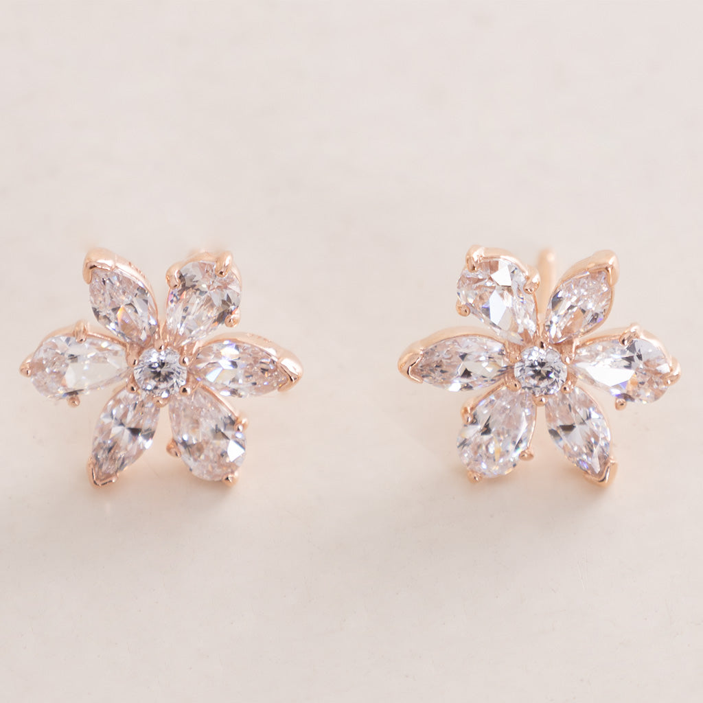 Pandora Sparkling Herbarium Cluster Stud Earrings 14k Rose Gold-Plated