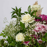 Chic Floral Vase - White & Purple