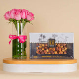 Zadna Dates with Nuts & Pink Roses Vase