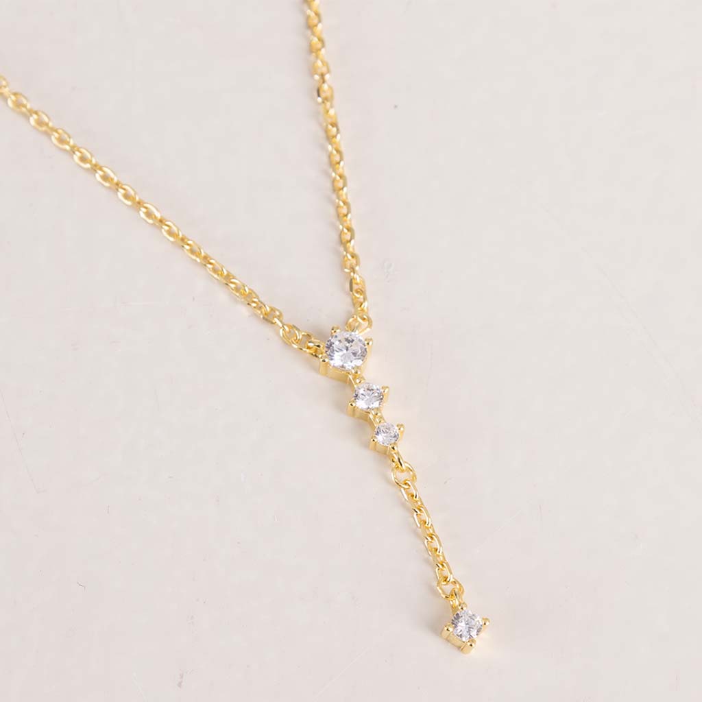 Markiz Gold-Plated Zircon Necklace & Pink Roses Vase