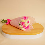 Mixed Flowers Bouquet – 20 White and Pink Flowers