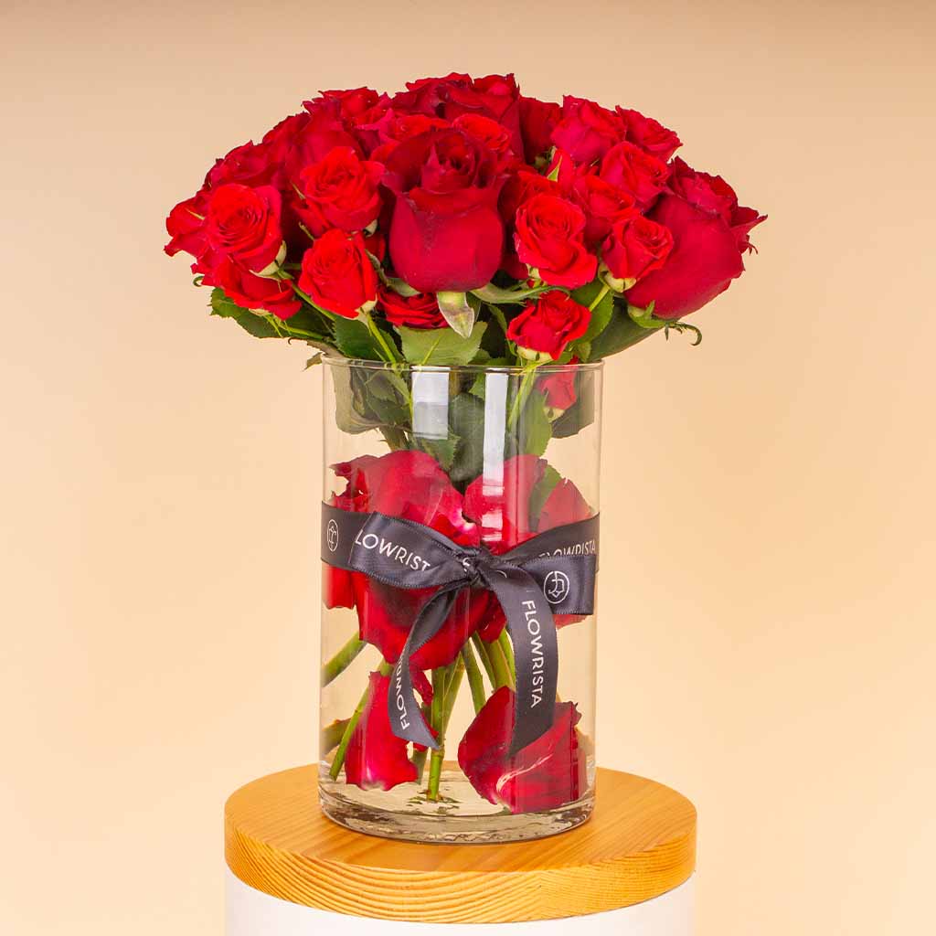Red Roses & Baby Roses Vase
