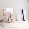 EMMA White Marble Scarf & Quiet Love Bouquet